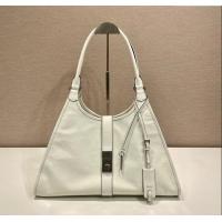 Luxury Cheap Prada Large leather tote bag 1BG570 White 2025