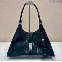 Most Popular Prada Large leather tote bag 1BG570 Black 2025