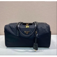 Trendy Design Prada Large Re-Nylon top-handle bag with padlock 1BB135 Black 2025