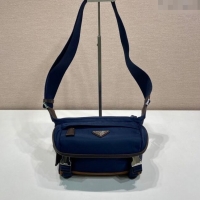 Luxury Cheap Prada Mens Re-Nylon and Saffiano leather shoulder bag 2VH171 Blue 2025