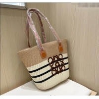 Best Quality Loewe Straw Basket Bag 0312 Beige/Khaki 2025