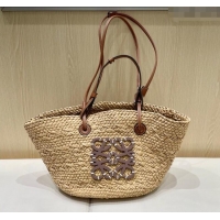 Buy Fashionable Loewe Straw Small Anagram Basket Bag 0312 Khaki/Brown 2025