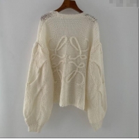 Luxury Discount Loewe Mohair Blend Sweater 0116 White 2025