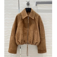 Famous Brand Loewe Suede Lambskin oversized Jacket 0116 Brown 2025