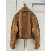 Famous Brand Loewe Suede Lambskin oversized Jacket 0116 Brown 2025