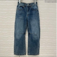 Top Grade Loewe Washed Denim Jeans 0214 Blue 2025