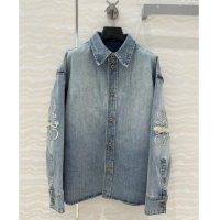 Big Discount Loewe Washed Denim Jacket 021502 Blue 2025