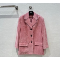 Super Quality Prada Suede Jacket 1203 Pink 2024