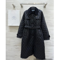 Well Crafted Prada Quilted Padded Coat 1219 Black 2024