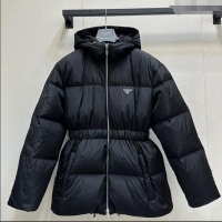 Well Crafted Prada Nylon Belted Down Jacket 121902 Black 2024