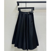 Well Crafted Prada Nylon Belt Long Skirt 1219 Black 2024