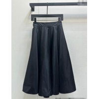 Well Crafted Prada Nylon Belt Long Skirt 1219 Black 2024