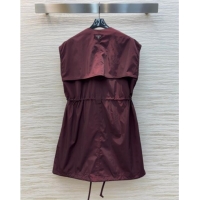 Good Quality Prada Nylon Sleeveness Coat 4003 Dark Purple 2025