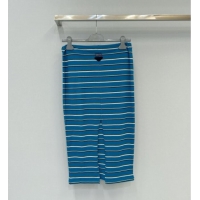 Reasonable Price Top Grade Prada Cotton Striped Polo Shirt and Skirt Set 0215 Blue 2025