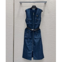 Unique Style Prada Nylon Long C030607 Dress Blue 2025