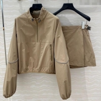 Promotional Prada Jacket and Shorts Set C030610 Beige 2025