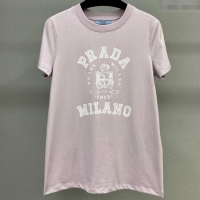 Good Product Prada Cotton T-Shirt 0306 Faded Pink 2025