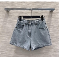 Affordable Price Fendi Cotton Washed Denim Shorts C030606 Blue 2025