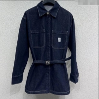 Most Popular Fendi Denim Jacket 0306 Dark Blue 2025