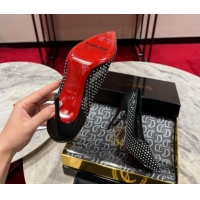 Grade Quality Christian Louboutin Apostropha Mesh Strass Pumps 10cm Black 0220033