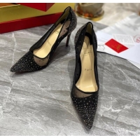 Perfect Christian Louboutin Follies Mesh Strass Pumps 10cm Gunmetal 0220038