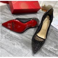 Perfect Christian Louboutin Follies Mesh Strass Pumps 10cm Gunmetal 0220038