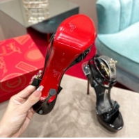 Grade Quality Christian Louboutin Maravilla Patent Leather Platform Sandals 15cm Black 0220039