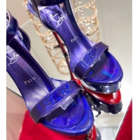 Generous Christian Louboutin Maravilla Laminated Leather Platform Sandals 15cm Purple 0220040