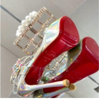 Luxurious Christian Louboutin Maravilla Laminated Leather Platform Sandals 15cm Gold 0220041