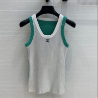 Good Product Chanel Cotton Blend Vest 1219 Silver/Green 2024