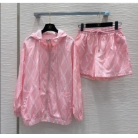 Super Quality Chanel Quilted Jacket and Short Set 0214 Pink 2025