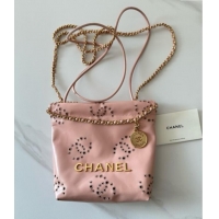 Well Crafted Chanel 22 Mini Bag in Shiny Calfskin Leather AS3980-B19648 Pink 2025