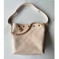 Best Price Chanel Large Bucket Bag in Shiny Lambskin AS5406 Light Pink 2025