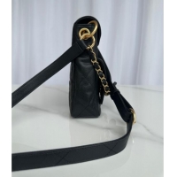 Best Grade Chanel Grained Calfskin Hobo Bag AS5384 Black 2025