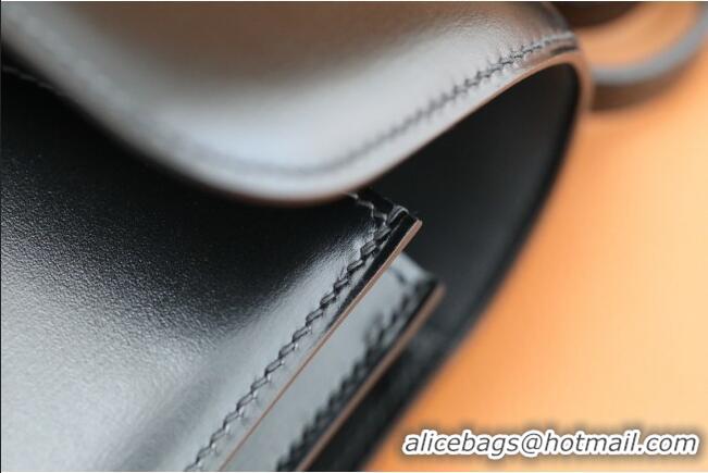Popular Style Hermes Mini Constance 19 Bag in Original Epsom Leather H2803 Black/Silver 2025(Full Handmade)
