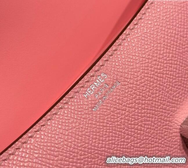 New Style Hermes Constance Elan Bag in Epsom Leather H1089 Lipstick Pink/Silver 2025(Half Handmade)