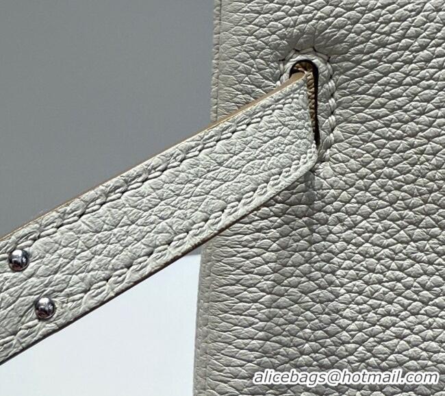 Luxury Grade Hermes Birkin 25cm Bag in Togo Leather HH25 Pearly Grey/Silver 2025 (Half Handmade)