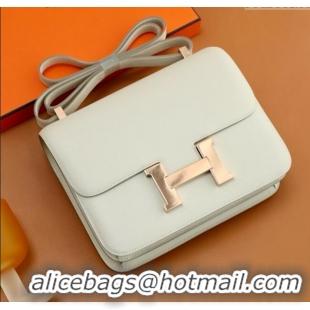 Low Cost Hermes Mini Constance 19 Bag in Original Evercolor Leather H0202 Milkshake White/Pink Gold 2025(Full Handmade)