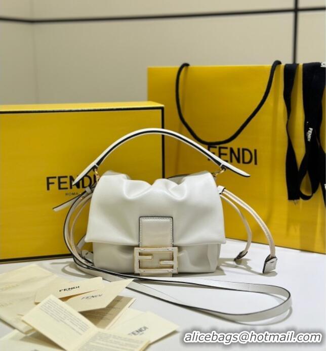 Famous Brand Fendi Mamma Baguette Small Bag in Nappa Leather 8677S White 2025