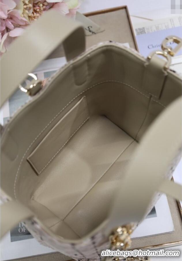 Famous Brand Dior Small Toujours Vertical Tote Bag in Cannage Tweed 0403 Beige 2025