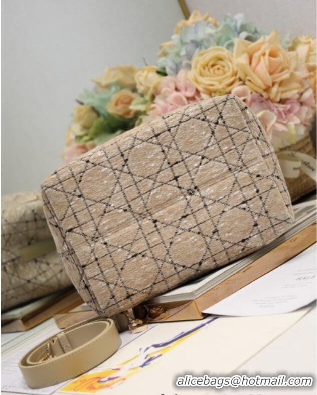 Top Grade Dior Medium Toujours Vertical Tote Bag in Cannage Tweed 0403 Beige 2025