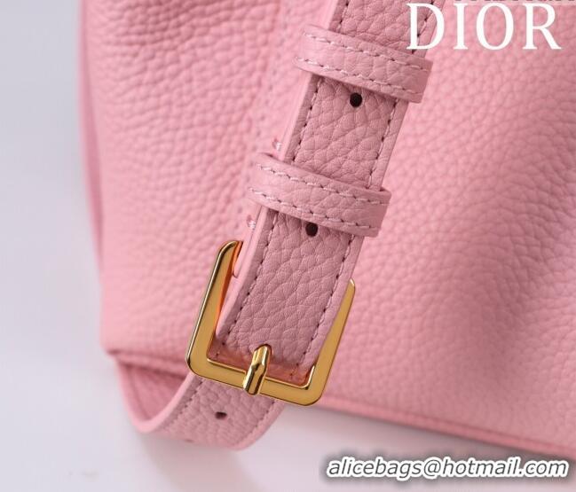 Top Design Dior Small Signature Bucket Bag in Grained Calfskin 0403 Pink 2025