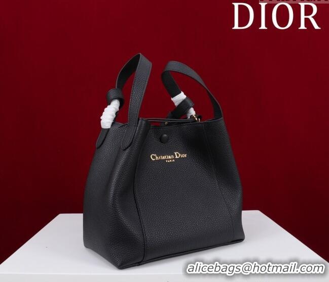 Reasonable Price Dior Medium Signature Bucket Bag in Grained Calfskin 0403 Black 2025