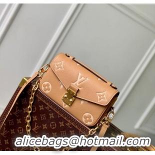 Grade Design Louis Vuitton Pochette Metis East West Bag in Bicolor Monogram Empreinte Leather M12758 Arizona Brown/Cream