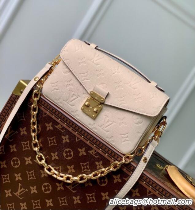 Best Price Louis Vuitton Pochette Metis East West Bag in Monogram Empreinte Leather M22942 Cream Beige 2025