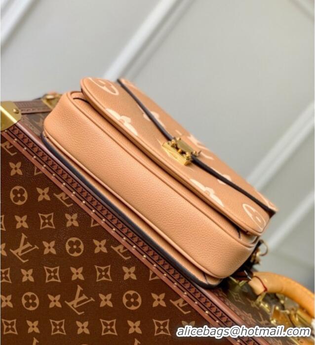Best Price Louis Vuitton Pochette Metis Bag in Bicolor Monogram Leather M45773 Arizona Brown/Cream 2025