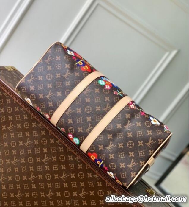 Top Design Louis Vuitton LV x TM Keepall Bandouliere 45 Travel Bag M14182 with Monogram Flowers 2025