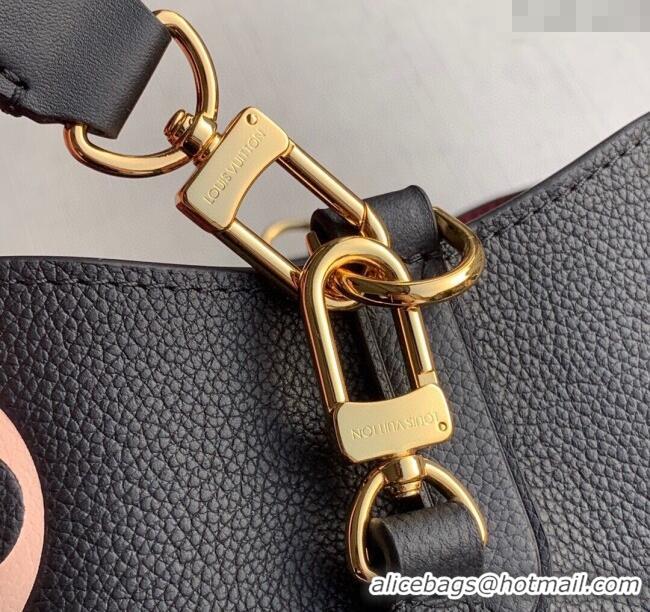 Top Design Louis Vuitton NeoNoe MM Bucket Bag in Bicolor Monogram Leather M45497 Black/Beige 2025