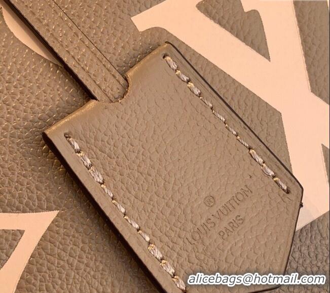 Top Quality Louis Vuitton Montaigne MM Top Handle Bag in Bicolor Monogram Leather M45488 Tourterelle Beige/Cream 2025