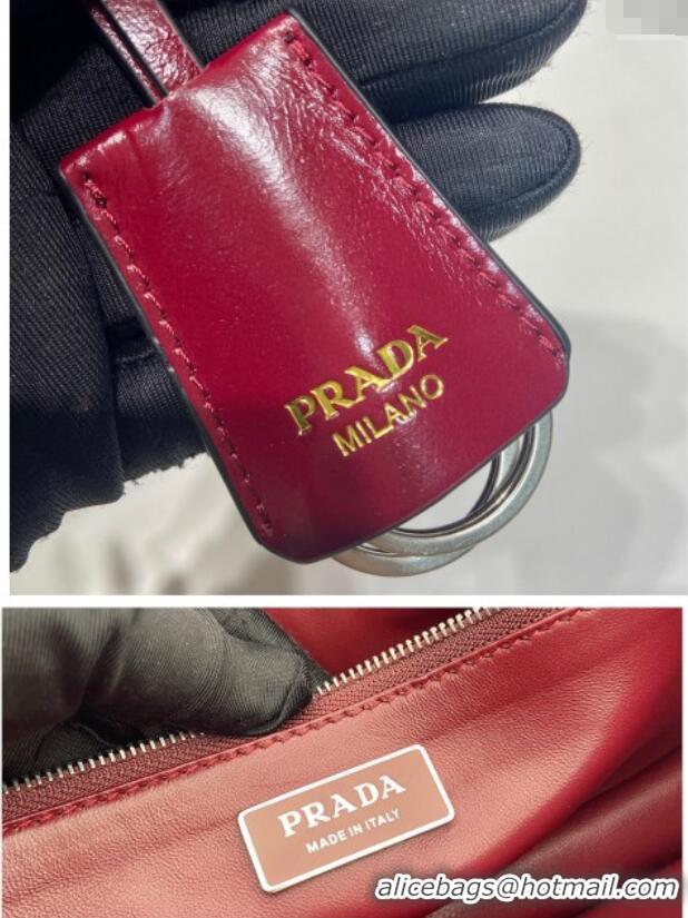 Famous Brand Prada Medium leather handbag 1BN026 Red 2025